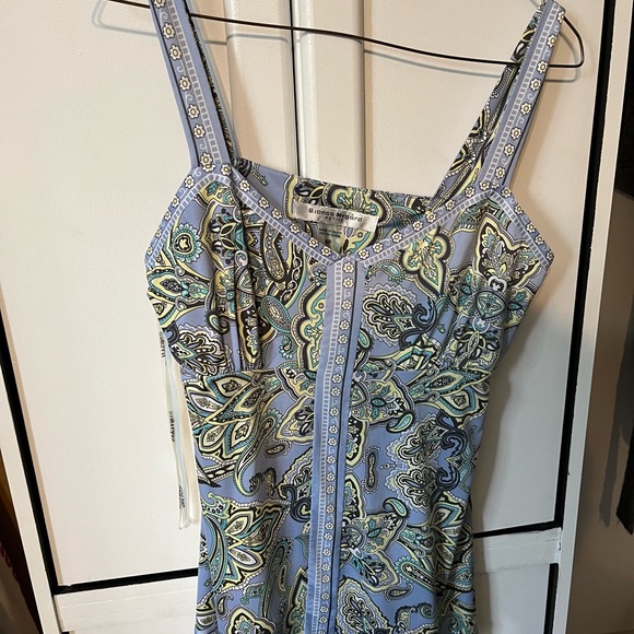 Blue green paisley Bianca Nygard asymmetrical sleeveless top - Picture 4 of 5